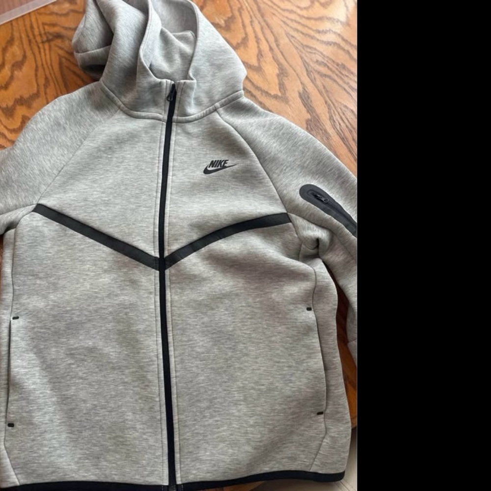 Nike Heather Gray and Black Hoodie